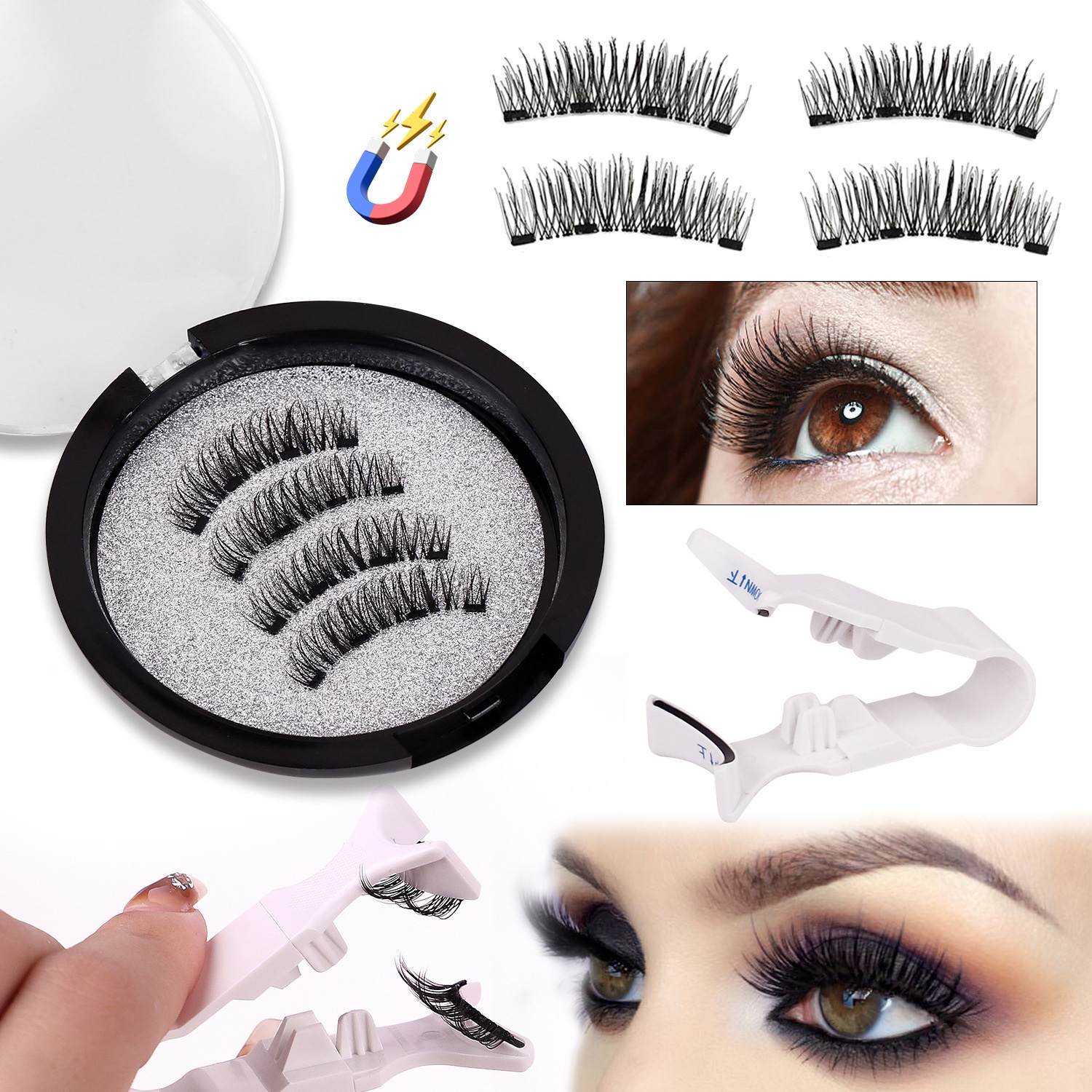 Compact Magnetic Lash Applicator Set