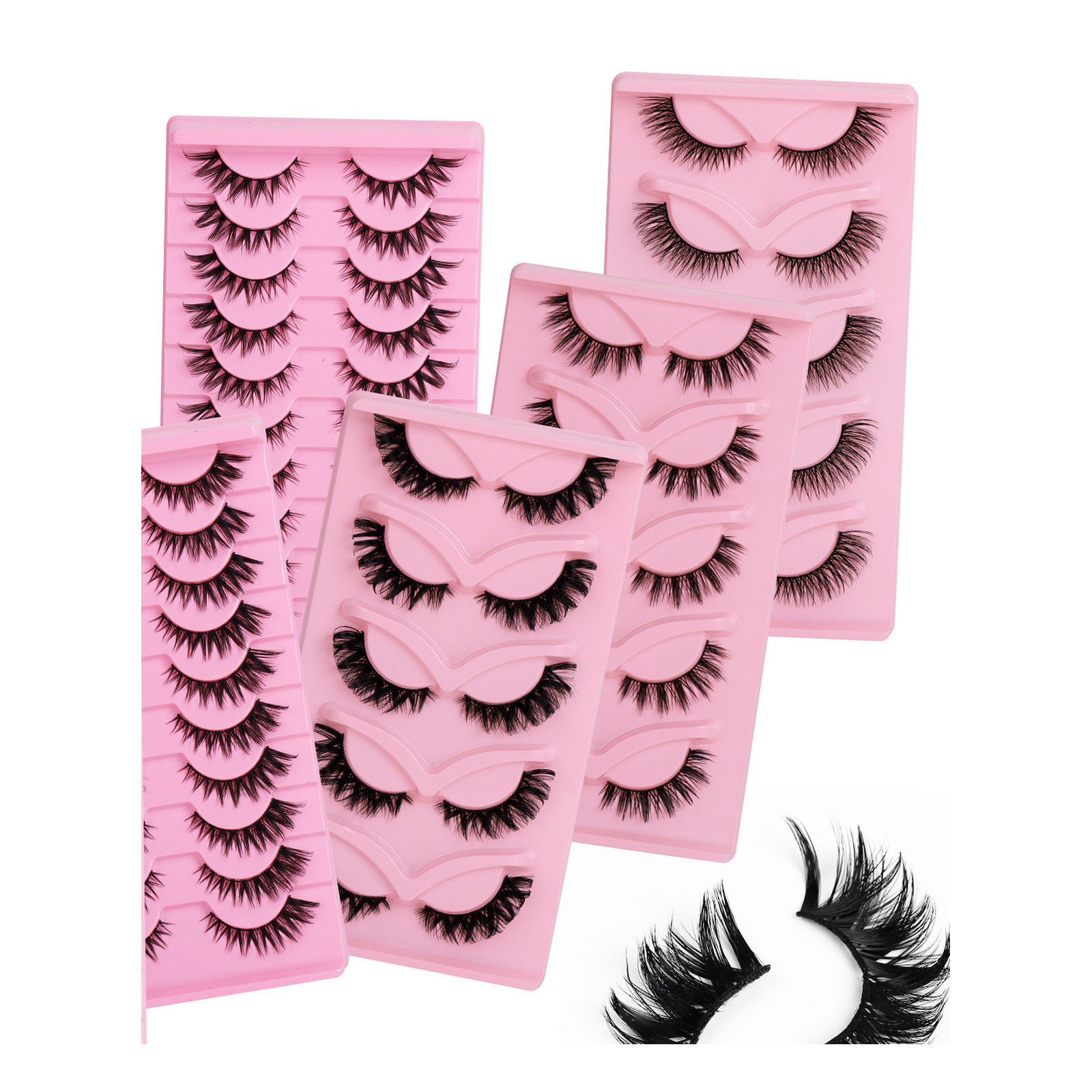 Multi-Style D-Curl Strip Lash Collection