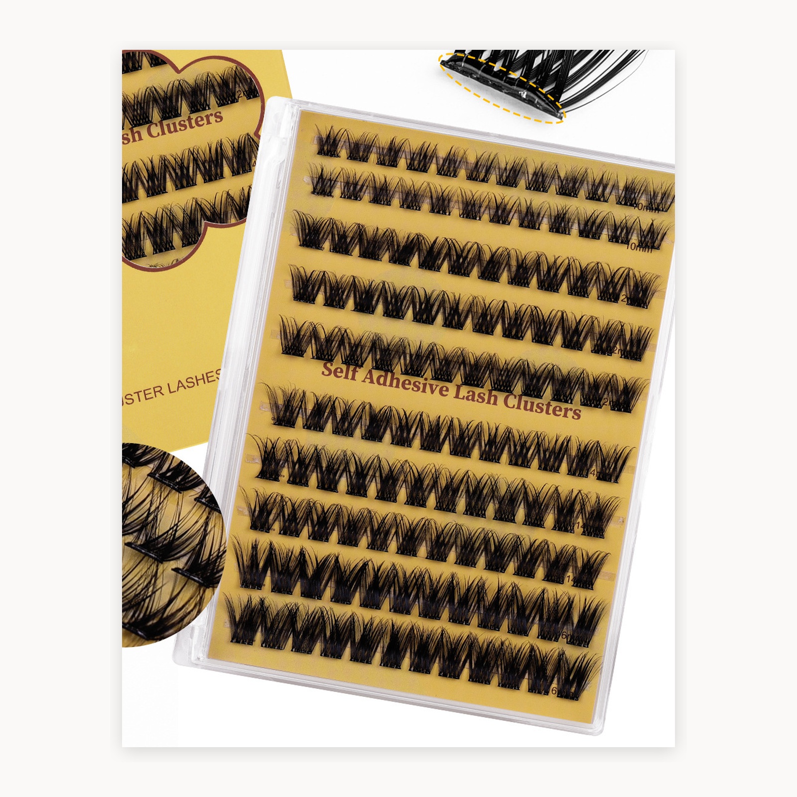 Multi-Row Self-Adhesive Cluster Lash Tray